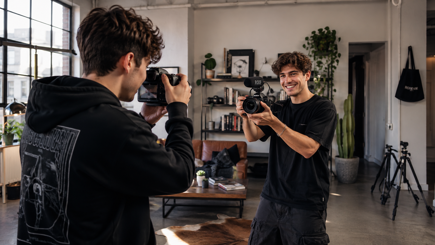 video content creators filming each other